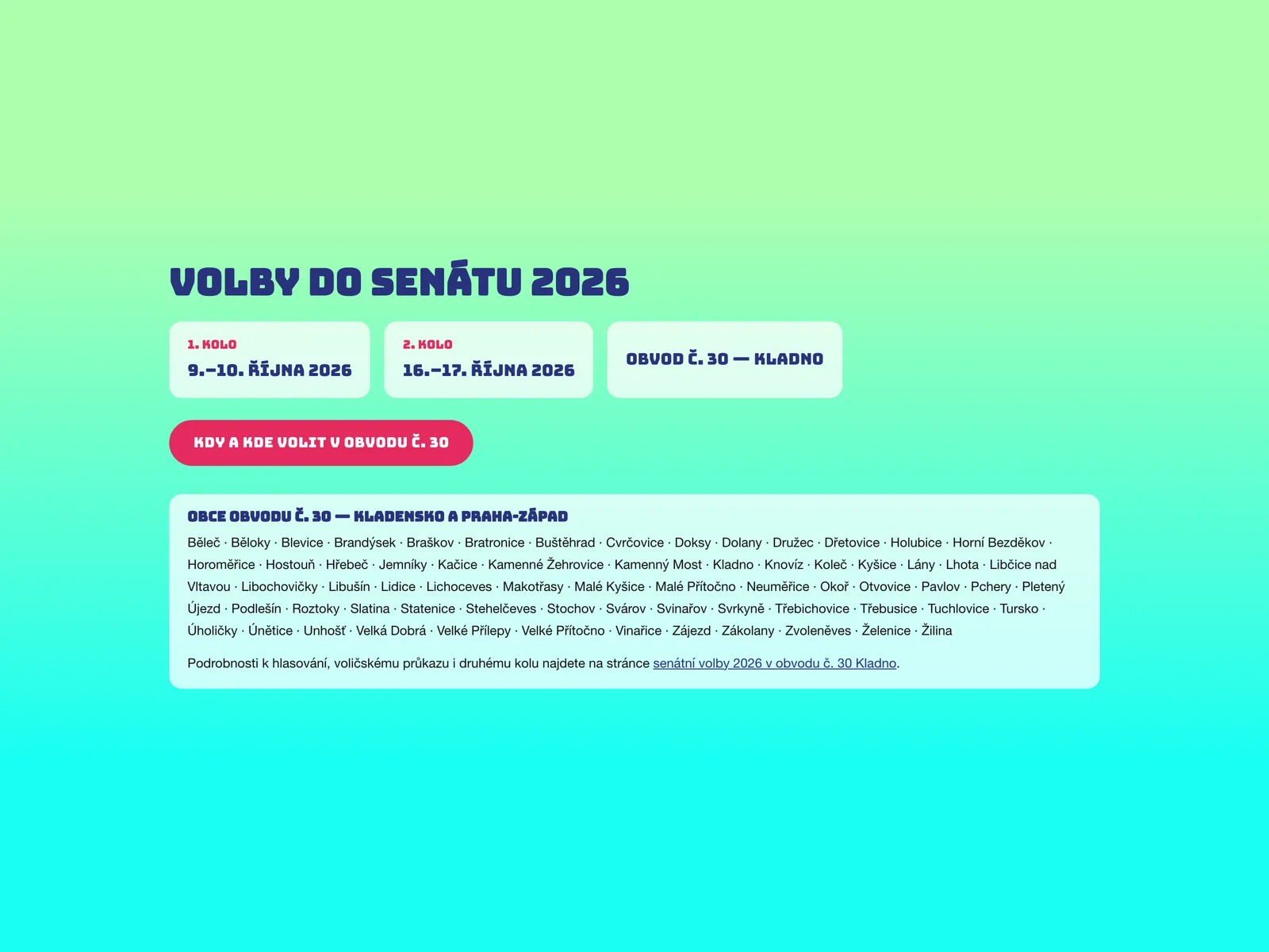 alesgerloch.cz — informace k volbám a seznam obcí obvodu